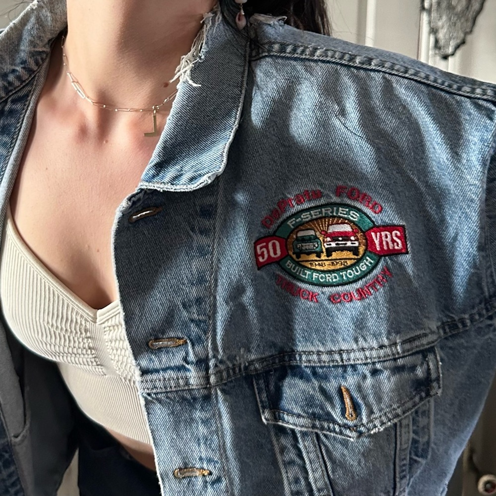 distressed denim jacket